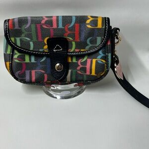 Dooney and Bourke Rainbow Scribble Wristlet